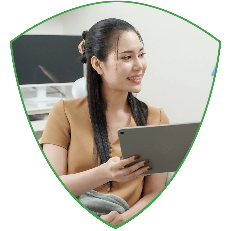 lady filling out info