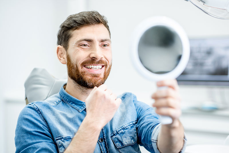 patient with new smile