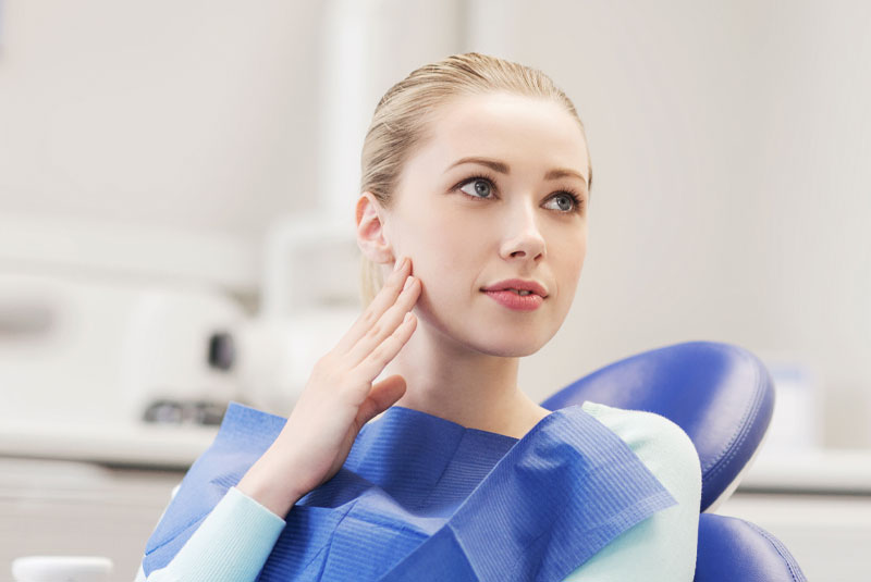 dental patient concerned with potential issue