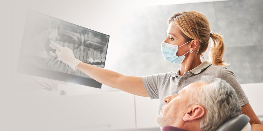 doctor showing screen