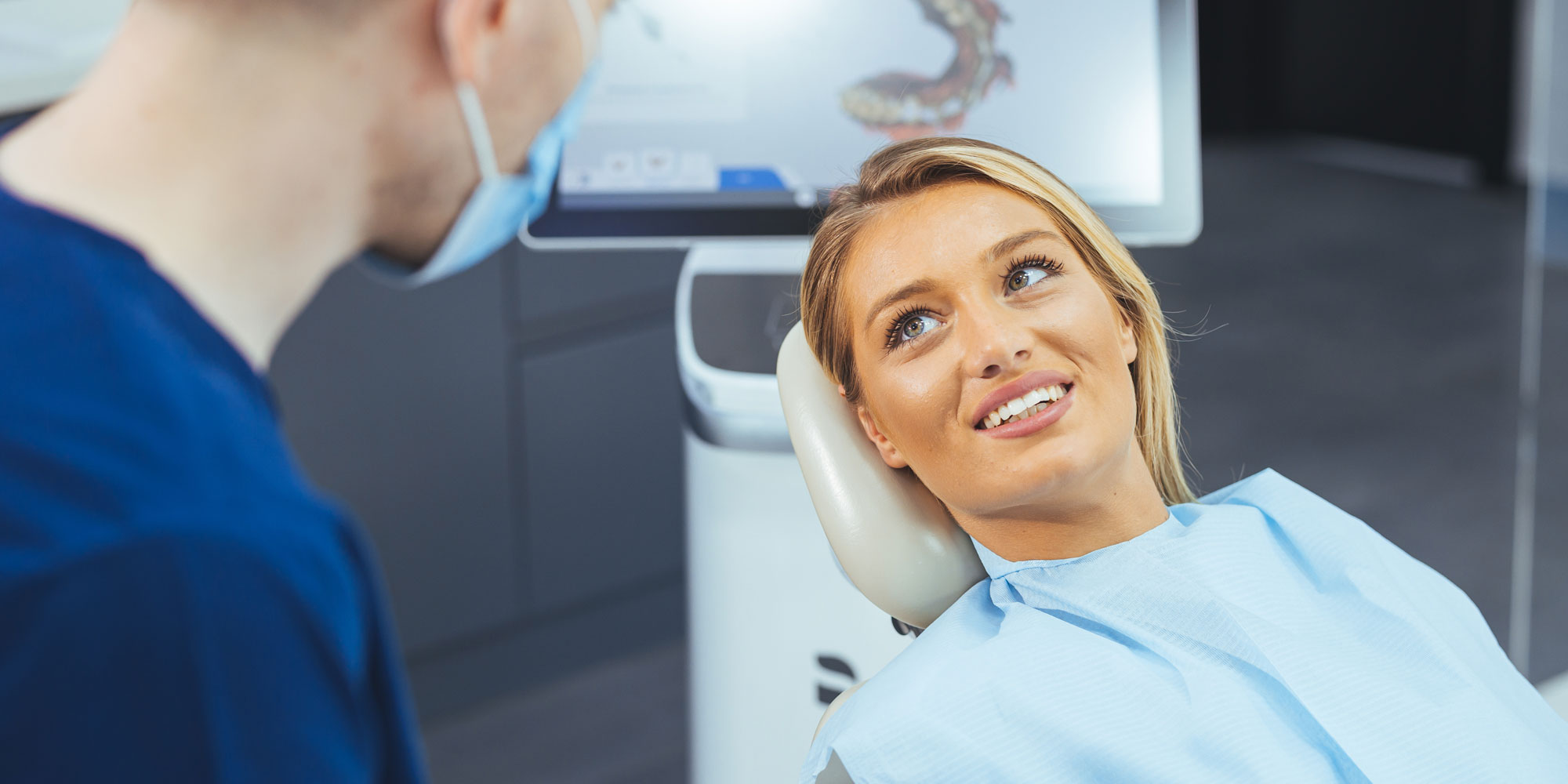 oral surgery patient with dentist