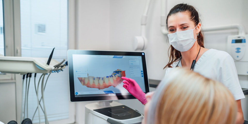 showing dental issues digital
